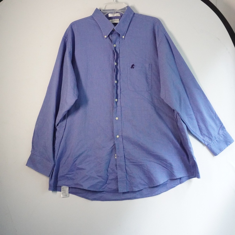 Walt Disney World Button Down‎ Shirt Mickey Mouse Embroidered Blue Mens Size XXL